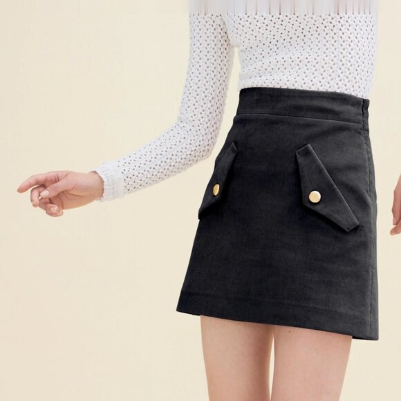 Maje Dark Navy Blue Short Skirt Large (40) - Picture 1 of 1